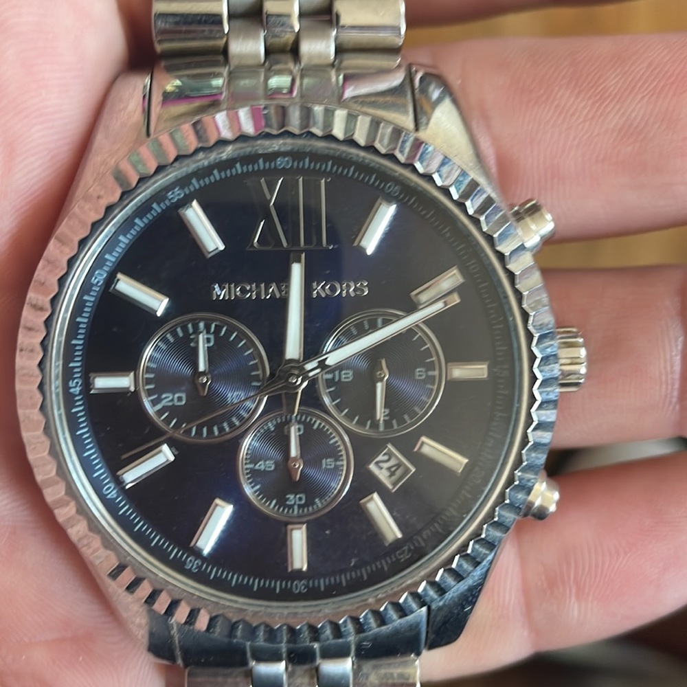 Michael Kors Lexington Chronograph Stainless Steel Watch - Picture 4 of 5